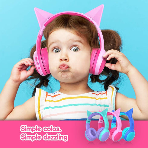 gorsun Bluetooth Kids Headphones with Microphone,Children's Wireless Headsets with 85dB Volume Limited Hearing Protection,Stereo Over-Ear Headphon...