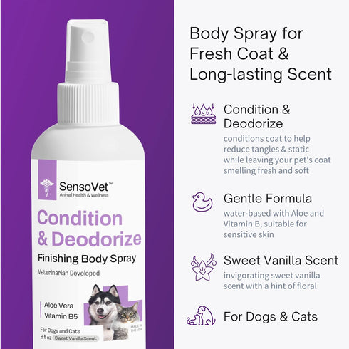 Condition & Deodorize Grooming Perfume for Dogs & Cats (Sweet Vanilla)...