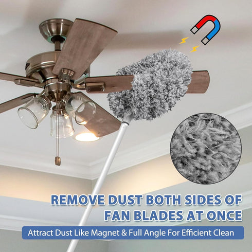 Washable Ceiling Fan Cleaner from 13 to 50 Inch Microfiber Duster with Telescoping Extension Pole, Fit for Cleaning High Ceiling Fan, Furniture, B...