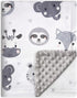 Baby Blanket Super Soft Plush with Double Layer Dotted Backing, Lovely Brown Animals Printed Unisex Design Receiving Blanket, 30x40 Inch...
