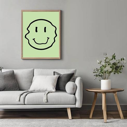 Posterizer 1 pcs-cute melting smiley face-minimalistic wall art-Comedy Art-Miscellaneous-Gift for Girls, Boys, Teens-decor for Boys, Teens Bedroom...