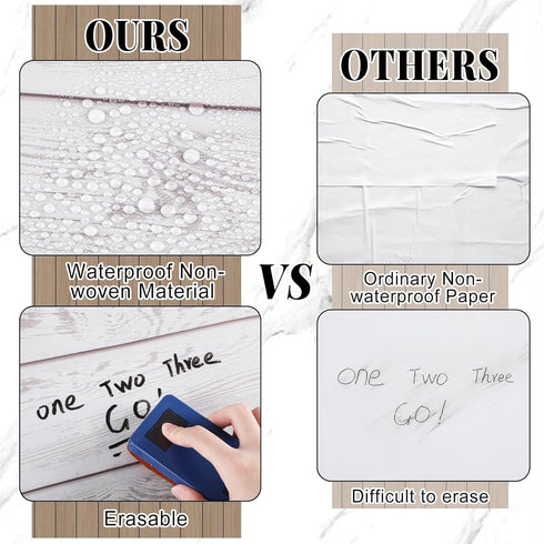 White Wood Bulletin Board Roll Reusable Waterproof Erasable Bulletin Board Fade Resistant Wrinkle Resistant Poster Non-woven Fabric Bulletin Board...