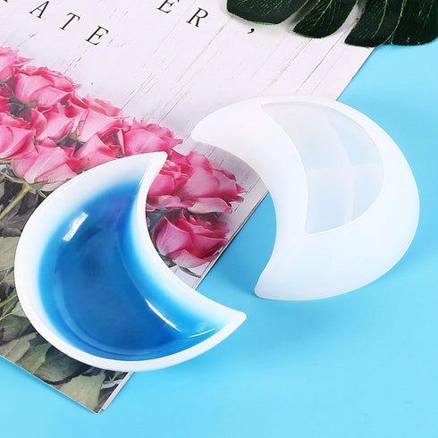 Woohome Silicone Resin Moulds, 2 PCS Moon Box Resin Casting Mould with Sequins, Silicone Measuring Cup, Making Tools for Storage, Resin Crafts DIY...