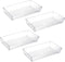 4 Pack 12"x 6" Large Size Clear Plastic Desk Drawer Organizer Tray Bathroom Office Kitchen Utensils Silverware Gadgets Dividers Desk Drawer Storag...