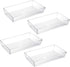4 Pack 12"x 6" Large Size Clear Plastic Desk Drawer Organizer Tray Bathroom Office Kitchen Utensils Silverware Gadgets Dividers Desk Drawer Storag...