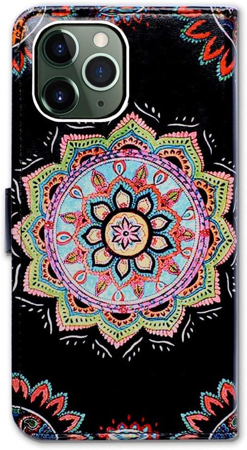 Case for iPhone 11 Pro Max, Colorful Mandala Flower Flip Leather Case Wallet Cover with Credit Card Slot ID Card Holder Kickstand for iPhone 11 Pr...