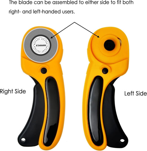 45mm Rotary Cutter, RosyMyth Fabric Cutter, for Paper, Leather Cutting, Quilting Sewing Scrapbooking, Seamstress, Tailors (Yellow)...