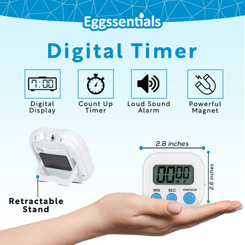 Kitchen Timers for Cooking and Baking with Big Digital Numbers and Loud Alarm Used in Cooking, Classroom, and Office....