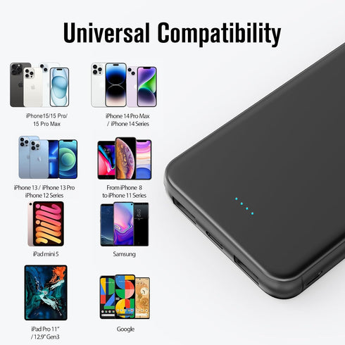VANYUST Portable Charger Power Bank, 15W PD Fast Charging 10000mAh External Power Bank, USB-C in&Out Battery Pack for iPhone 15/14/13/12 Series, S...