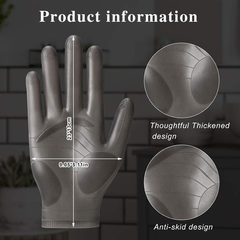 Patelai 2 Pairs Epoxy Gloves Silicone Gloves for Resin Reusable Safe Silicone Gloves for Crafts Jewelry Making Work DIY (Black, Blue)...