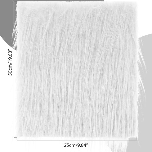 Shaggy Plush Fur Fabric Christmas Craft Fur 10 x 20inch Fuzzy Fabric Sewing Fur Cuts for DIY Crafts Halloween Winter Costume Decoration Rug Mat(Wh...