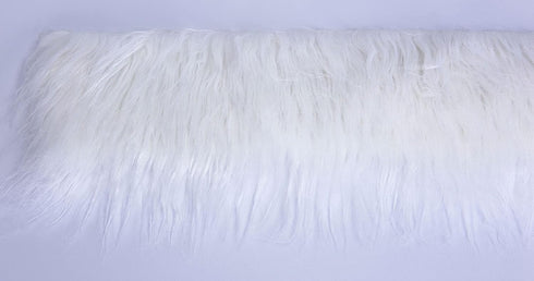 Shaggy Plush Faux Fur Fabric Precut Strips Fluffy Fuzzy Craft Fur for Gnomes Beard Hair Cosplay Costume Dwarf Decoration (White, 2x60 inch)...