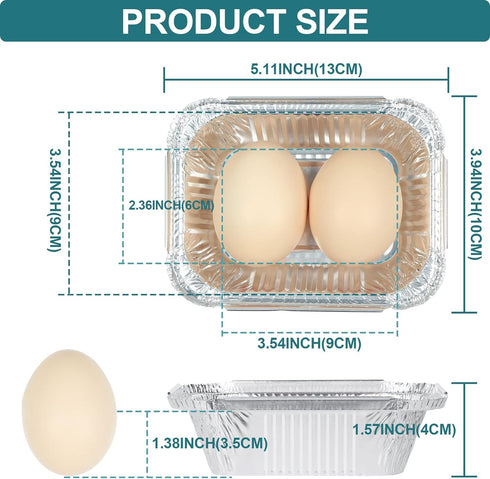 50 Pack Small 8 OZ/230ML Capacity Disposable Takeout Foil Pans with Clear Plastic Lids - Aluminum Foil Food Containers with Strong Seal for Cateri...