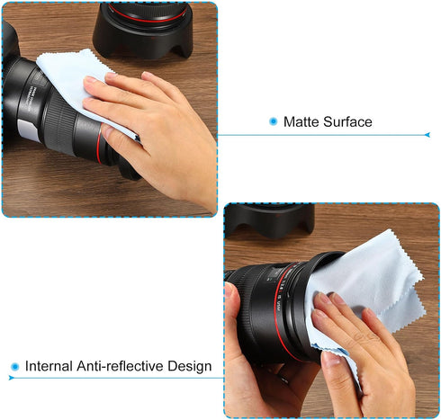 PATIKIL 43mm Lens Hood, Wide Angle Matte Surface Anti-reflective Inside Hood with Cap and Cleaning Cloth for Camera Lens, Black for Nikon, for Fuj...