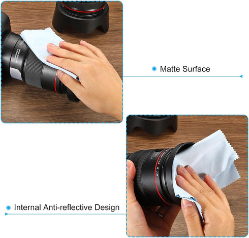 PATIKIL 82mm Lens Hood, Wide Angle Matte Surface Anti-reflective Inside Hood with Cap and Cleaning Cloth for Camera Lens, Black for Nikon, for Fuj...