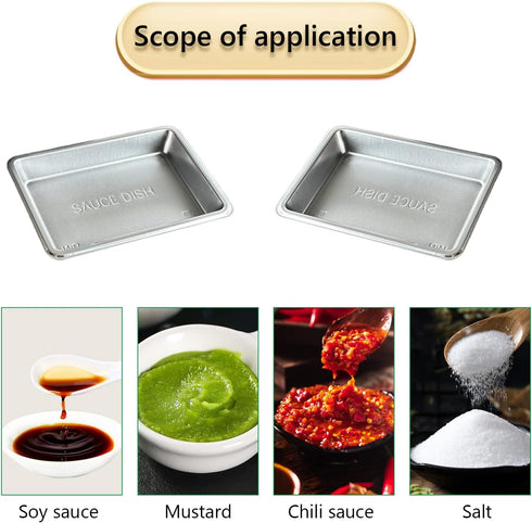 100 Pcs Plastic Disposable Sauce Dishes, Dipping Soy Sauce Seasoning Plate Bowls, Mini Condiment Appetizer Tray for Sushi Soy Mustard Vinegar Ketc...