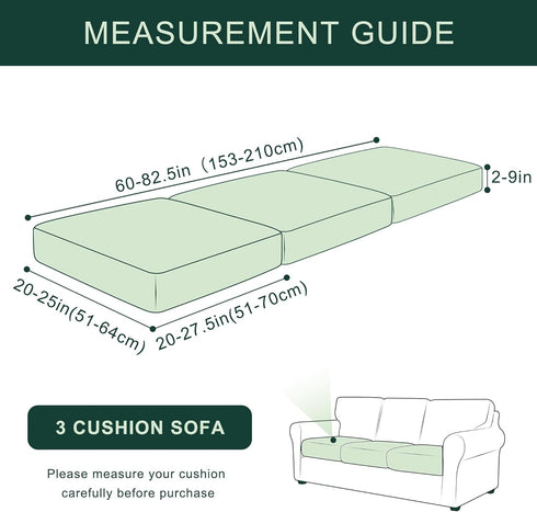 CHUN YI 3PC Stretch Couch Cushion Covers, Individual Replacement Sofa Seat Slipcovers for Armchair Loveseat Sofa with Elastic Spandex Jacquard Fab...