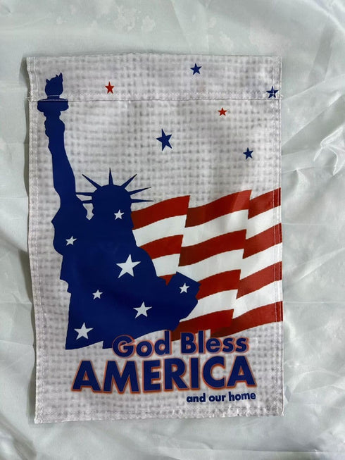 Statue of Liberty Garden Flags, God Bless America Sign 12 x 18 in - Truely Double Sided - also functional for Memorial Day - Garden Decor Outside ...