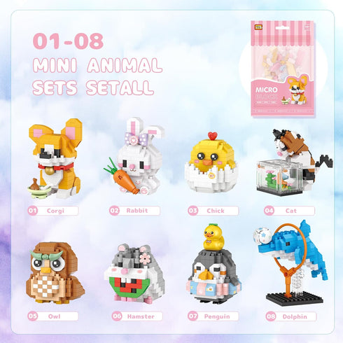 Penguin Micro Building Bricks Kits, Cute Duck Mini Building Blocks Set, Colorful Animals Toy Educational Creative Model Building, for Girls and Bo...