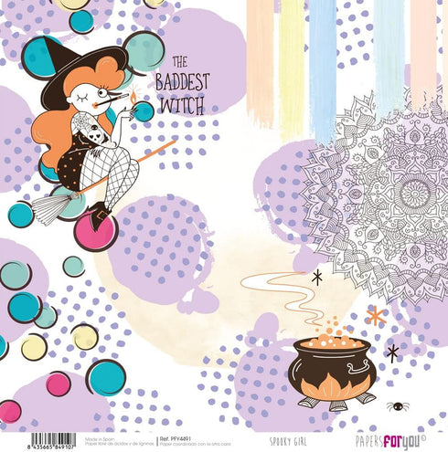 Papers For You - Scrapbooking and Craft Paper Kit | "Spooky Girl" Collection | Includes 10 Double Sided Papers with Different Designs | Size 12" x...