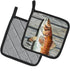 Caroline's Treasures 8489PTHD Red Fish Pair of Pot Holders Kitchen Heat Resistant Pot Holders Sets Oven Hot Pads for Cooking Baking BBQ, 7 1/2 x 7...