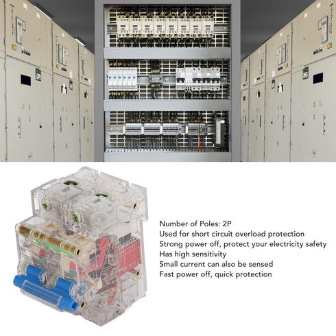 Transparent Circuit Breaker, Easy Observation Circuit Breaker 400V 2P for Overload Protection(#3)...
