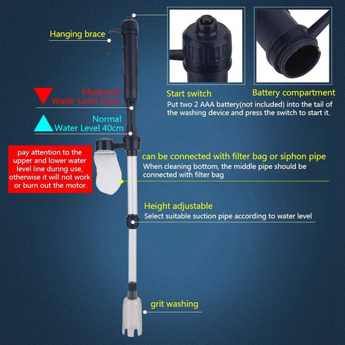 Ejoyous Fish Gravel Cleaner Electric Aquarium Pump Filter Water Changer Fish Cleaning Changing Tools...