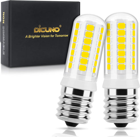 DiCUNO E17 LED Bulb Under Microwave Oven Lights, Daylight White 5000K, 3W (40W Halogen Replacement) 400LM 120V E17 Intermediate Base Light Bulb fo...