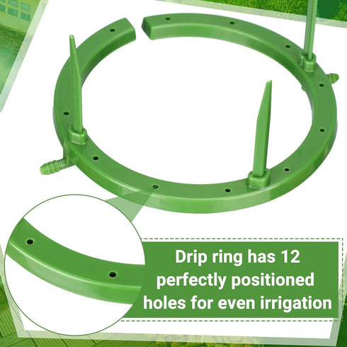 4 Set Hydro Halo Water Ring 5" W 3 Leg Support Drip Emitter Drip Ring with Built in 1/8 in Barbed Inlet Fitting 3 Removable Stakes for Grow Media ...