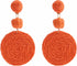 Boho Raffia Ball Earrings for Women, Handmade Statement Drop Earrings Straw Dangle Earrings Beach Vacation Jewelry...