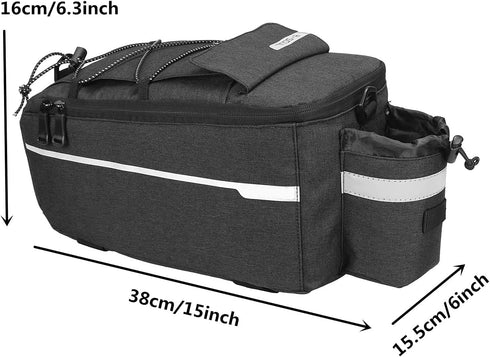 Bike Bag Back Rack Bag Waterproof Bicycle Panniers Carrier Cooler Big Capacity With Bottle Bag For Rear Rack...
