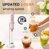 YUSWKO Pink Handheld Milk Frother Wand with Stand for Coffee, Rechargeable Electric Whisk with 3 Heads 3 Speeds Drink Mixer Coffee Frother For Lat...