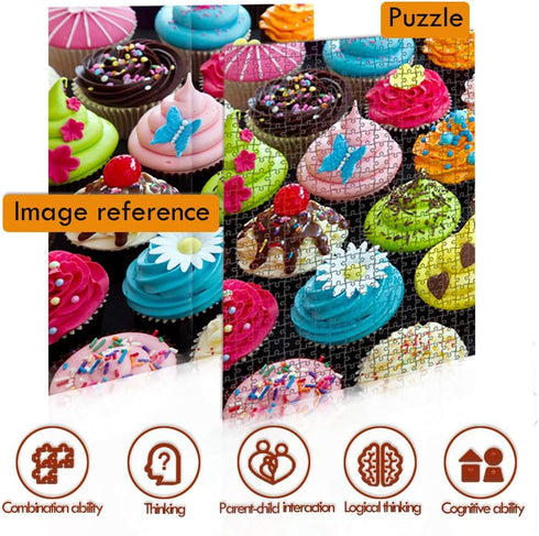 500 Pieces Assorted Cupcake Jigsaw Puzzle for Adults and Kids Big Size Gift Idea (Cupcakes)...