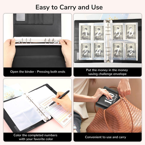 100 Envelopes Money Saving Challenge, A5 Money Saving Binder, Savings Challenges Book with Envelopes, for Fun Money Saving, Family, Budget Binder ...