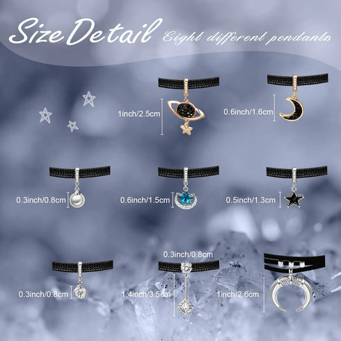 Hicarer 8 Pieces Black Faux Leather Choker Necklace for Women 15 Inch Adjustable Choker Necklaces for Women Leather Classic Gothic Chokers Women G...