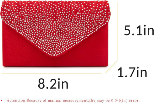 Milisente Evening Bag for Women Glitter Rhinestone Wedding Evening Purse Crystal Envelope Crossbody Shoulder Clutch Bags...