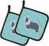 Caroline's Treasures BB3717PTHD Bearded Collie Checkerboard Blue Pair of Pot Holders Kitchen Heat Resistant Pot Holders Sets Oven Hot Pads for Coo...
