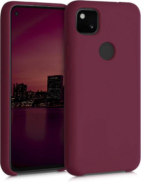 kwmobile Case Compatible with Google Pixel 4a Case - TPU Silicone Phone Cover with Soft Finish - Rhubarb Red...