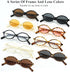 Gleyemor Retro Oval Sunglasses for Women and Men Small 90s Style Glasses...