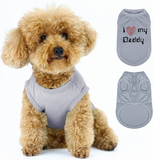 Expressive Pet Vest: Sleeveless Dog Shirt with 'I Love My Daddy' Slogan, Ideal for Chihuahuas, Poodles, Yorkies, and More - Adorable Design, Ultim...
