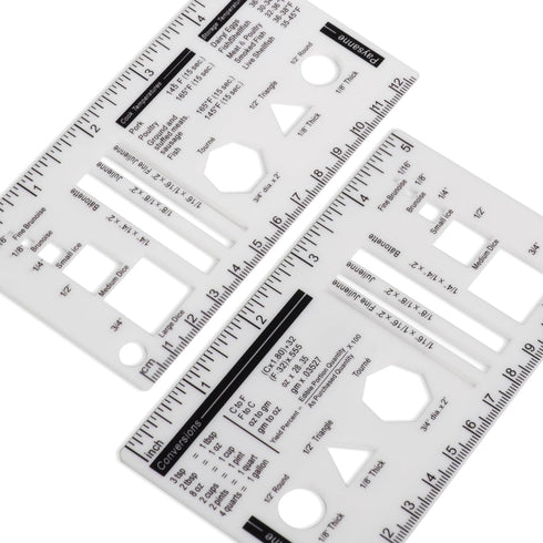 2Pcs Culinary Ruler Acrylic Mini Cutting Reference Template Cooking Measurement for Food Essential Kitchen Tool with Weight Temperature Baking Con...