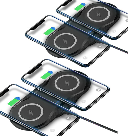 2 Pack Dual 15W Wireless Charger for Multiple Devices, 30W Fast Wireless Charging Pad/Mat for Apple iPhone, for AirPods, for Samsung Phone, for Go...