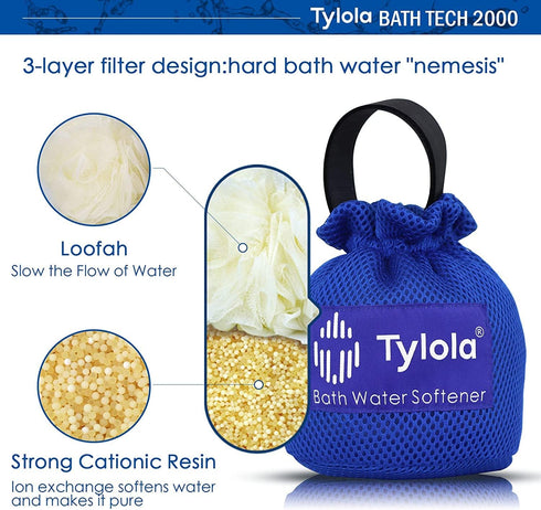 Showers-Hard Water Filter for Bathtub Faucet Spout.Portable Water Softener Removes Heavy Metals Ions-Iron, Lead,Scale.Relieves Dry, Itchy Skin, Ec...