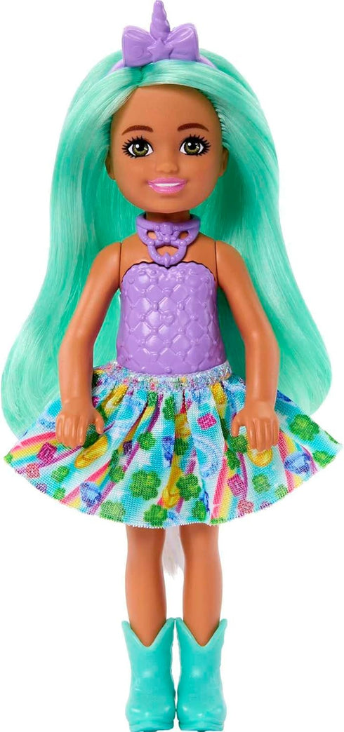 Barbie Dreamtopia Chelsea Unicorn Small Doll with Detachable Tail, Horn Headband Accessory & Green Hair, Bends at Waist...