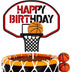 Basketball Cake Topper Happy Birthday Sign Cake Decorations for Basketball Ball Player Scene Sport Net Court Themed Man Women Boy Girl Birthday Pa...