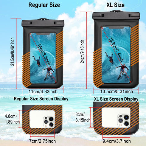 Waterproof Phone Pouch 2pcs(S+L)Waterproof Phone Lanyard Case,IPX8 Floating Waterproof Phone Case Dry Bag for iPhone 15 14 Pro 13 13 Pro Max 12 11...