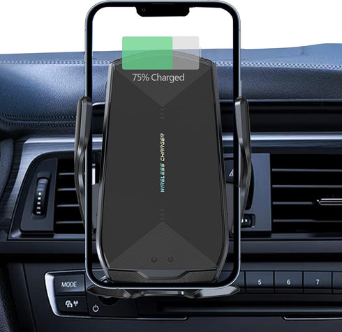 Wireless Car Charger,Qi 15W Fast Charging Automatic Clamping Car Phone Holder Mount, Air Vent Car Phone Holder for iPhone 13/13 Pro/12 Pro Max/12 ...
