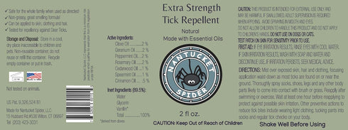 Nantucket Spider Extra Strength Tick Repellent Spray - 2 fl oz, Pack of 3 | DEET Free, Natural Tick Repellent for Humans | Made with Organic Essen...