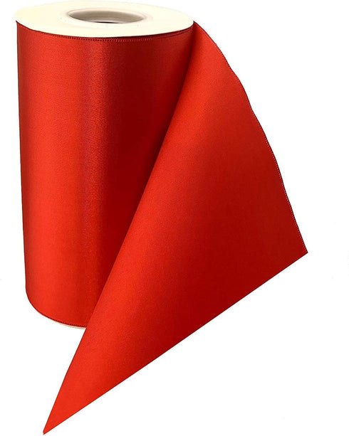 Grand Opening Ceremony Red Ribbon - 6" x 25 Yards, Double Wide, Satin, 4th of July, Patriotic Decor, Store Front, Indoor Display, USA, Christmas...