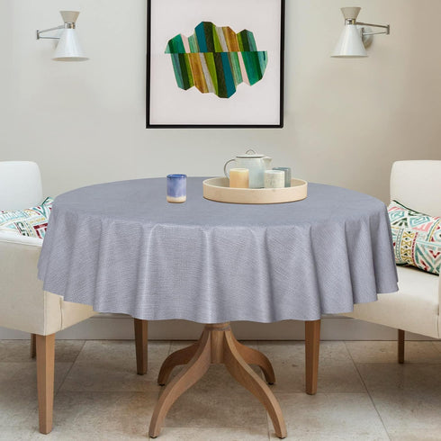 sancua 100% Waterproof Round PVC Tablecloth - 60 Inch - Oil Proof Spill Proof Vinyl Table Cloth, Wipe Clean Table Cover for Dining Tables, Buffet ...